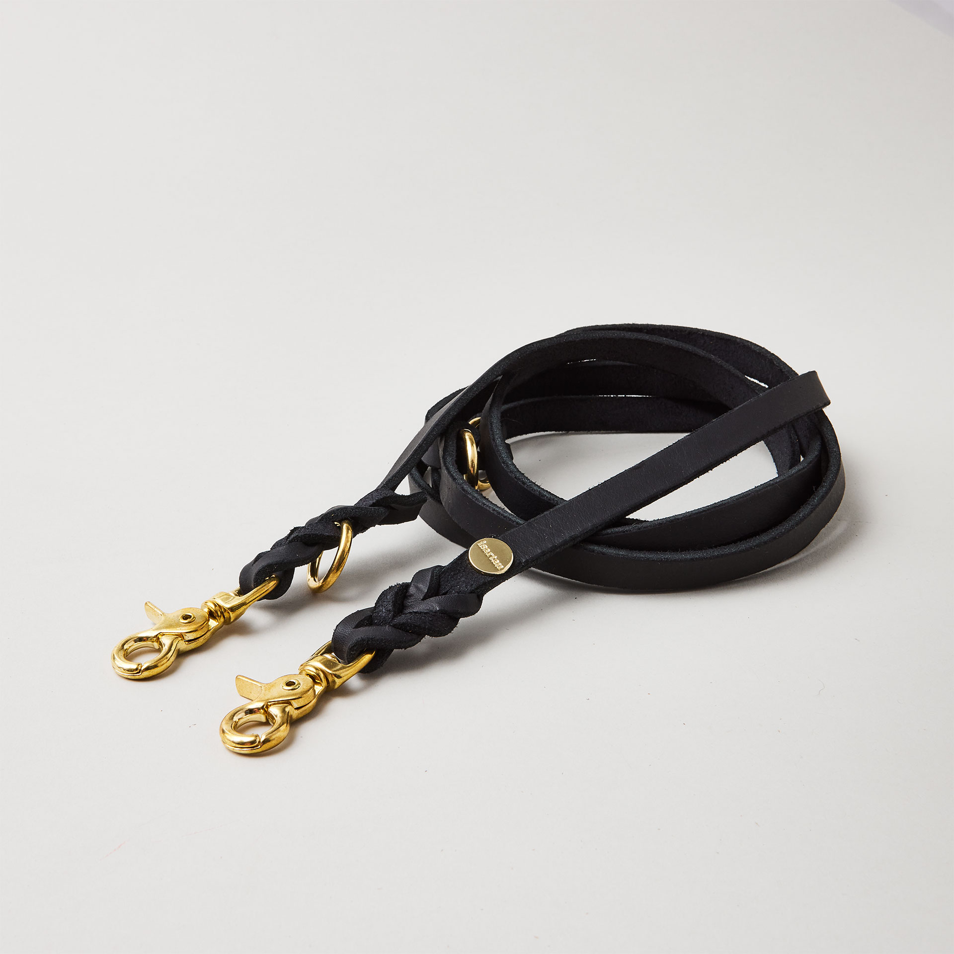 Lederleine PURE 250 cm, SCHWARZ (Umhängeleine)