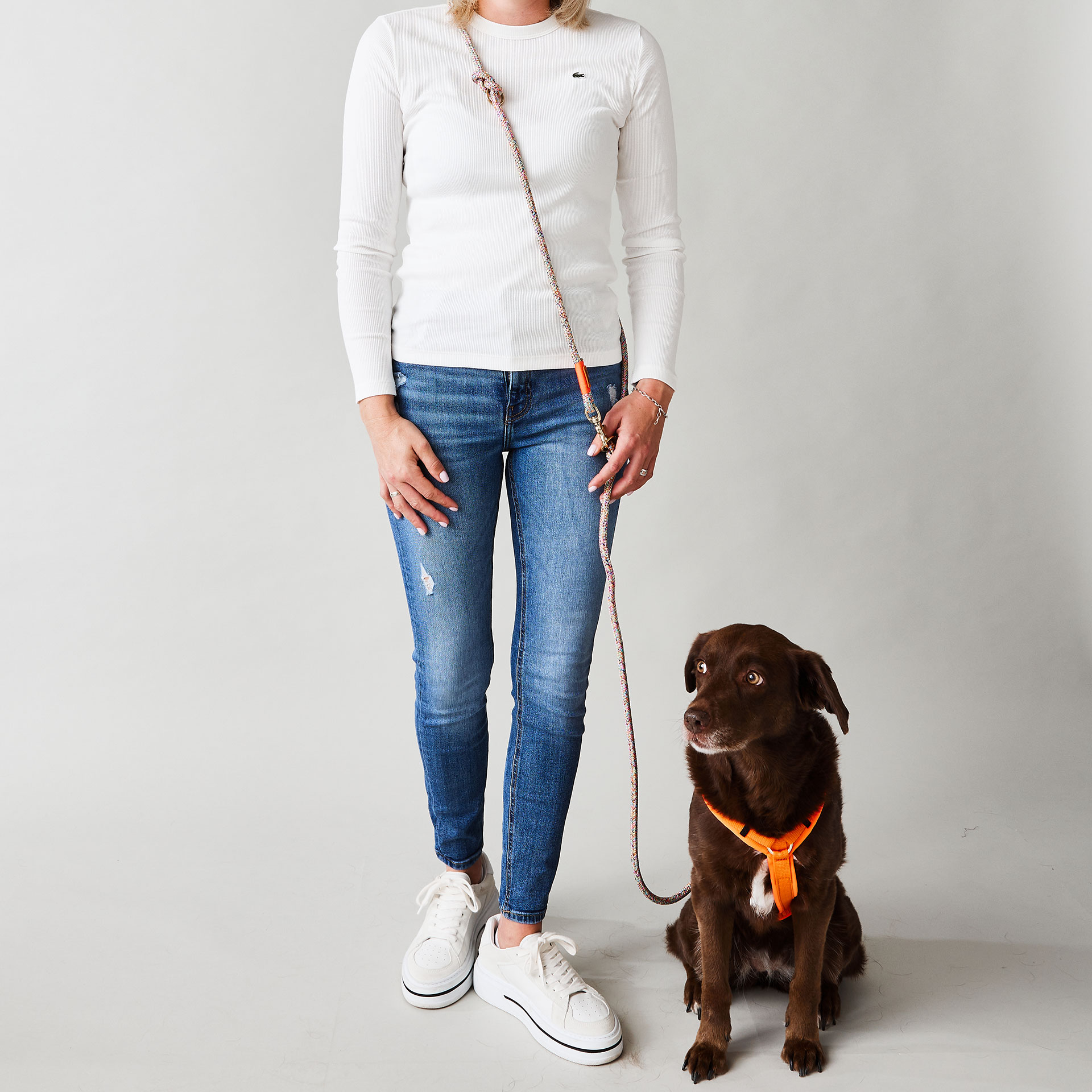 Größenvergleich - Tauleine 250 cm an Person 175 cm