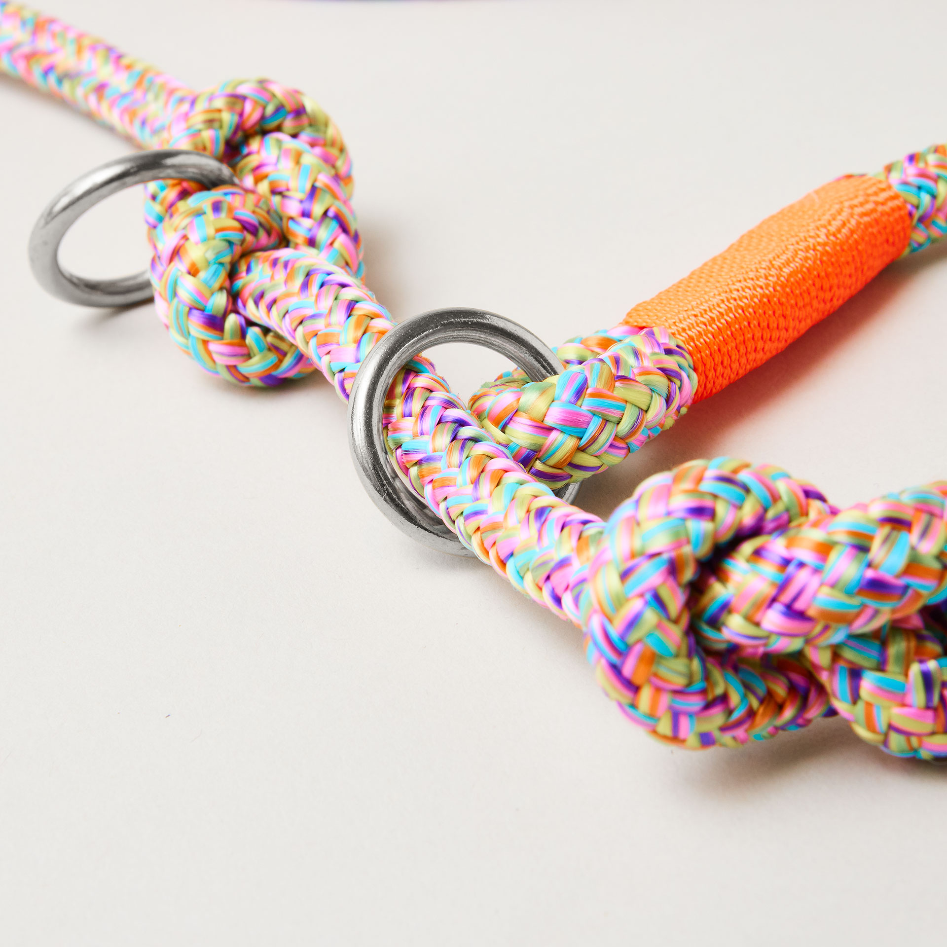 Detail Retrieverleine Easy Summer Neonorange, silber, verstellbare Knoten