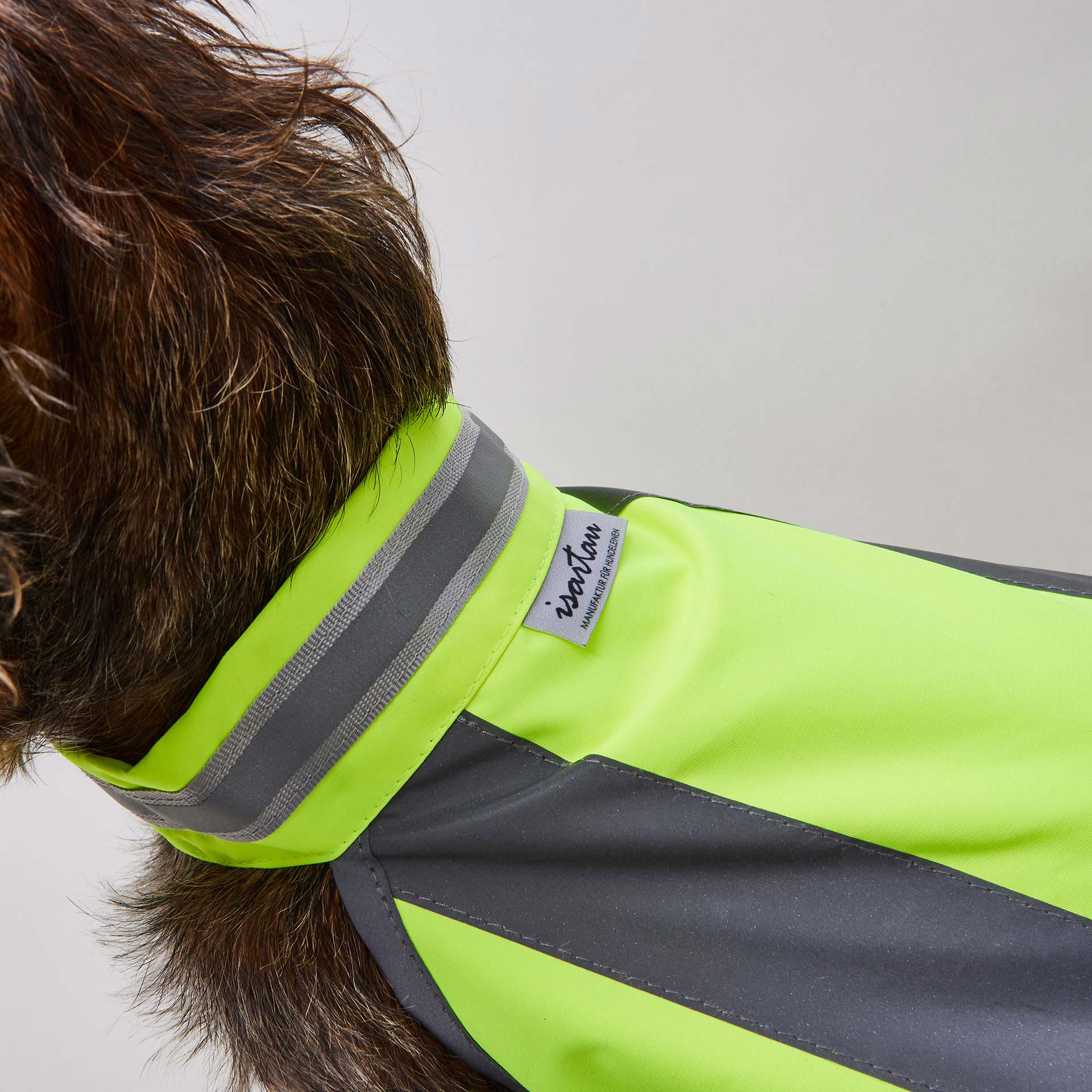 Neongelbe Hundewarnweste mit Klettverschluss