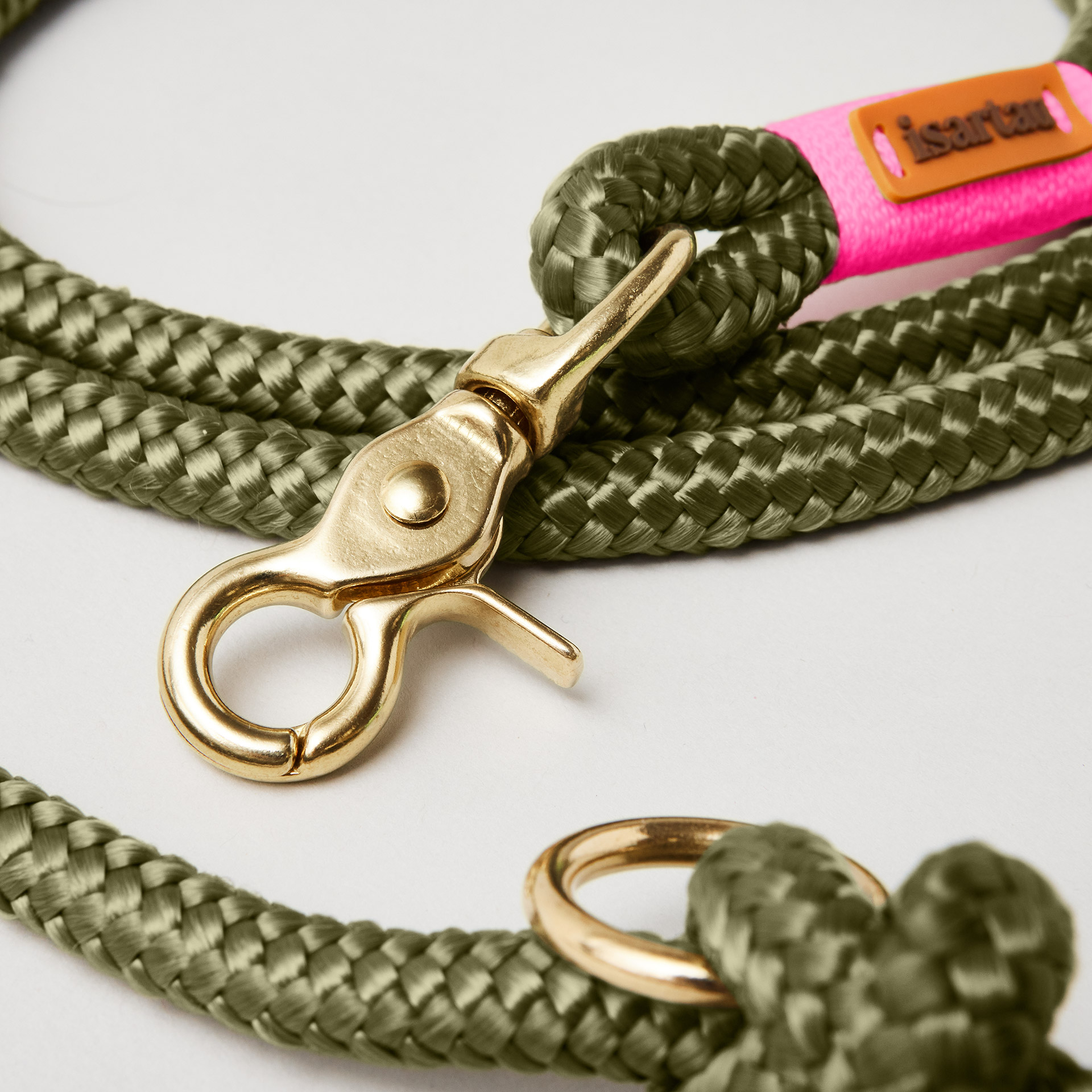 Messingkarabiner an Tauleine für große Hunde