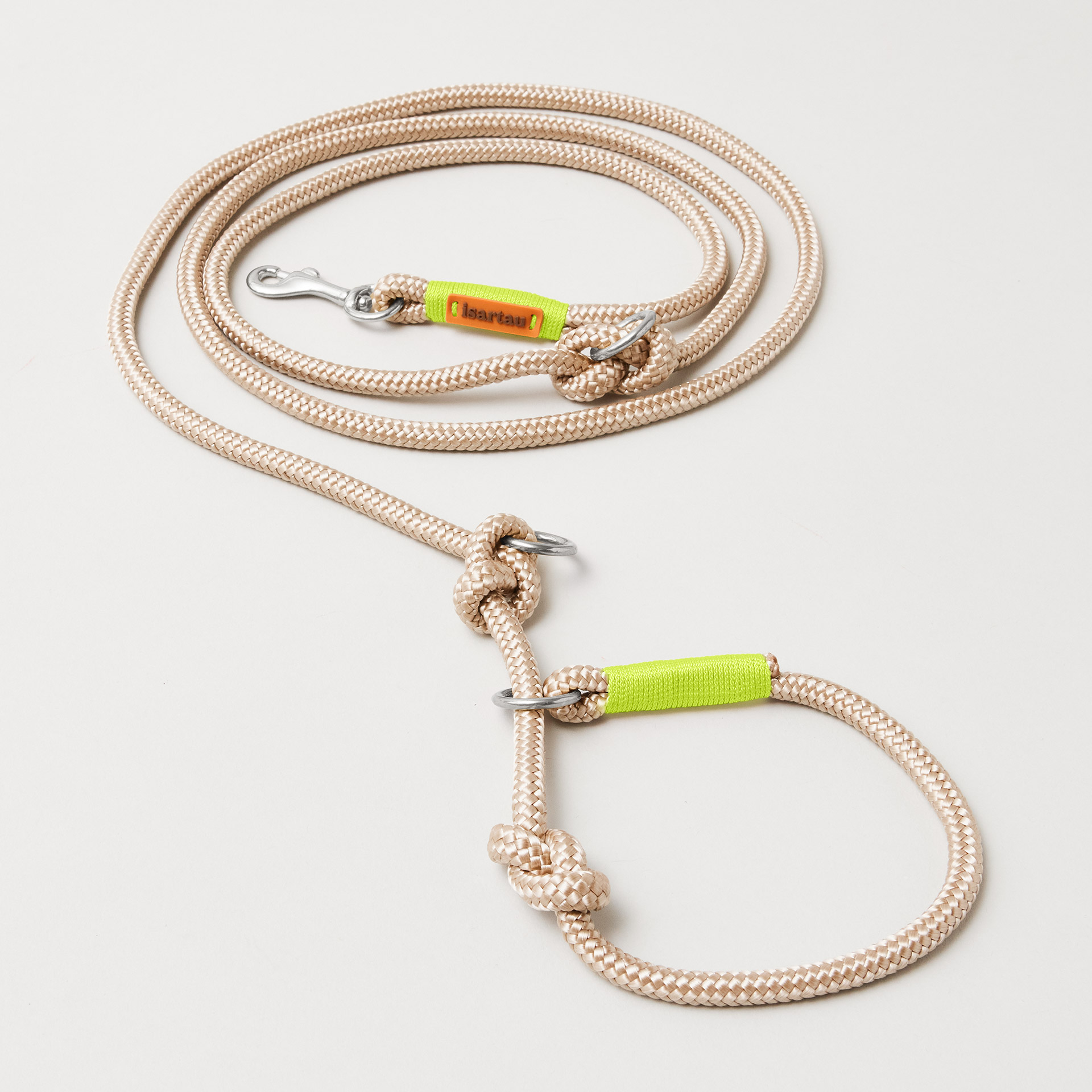 Beige Tauretrieverleine Wood Owl Neongelb, silber