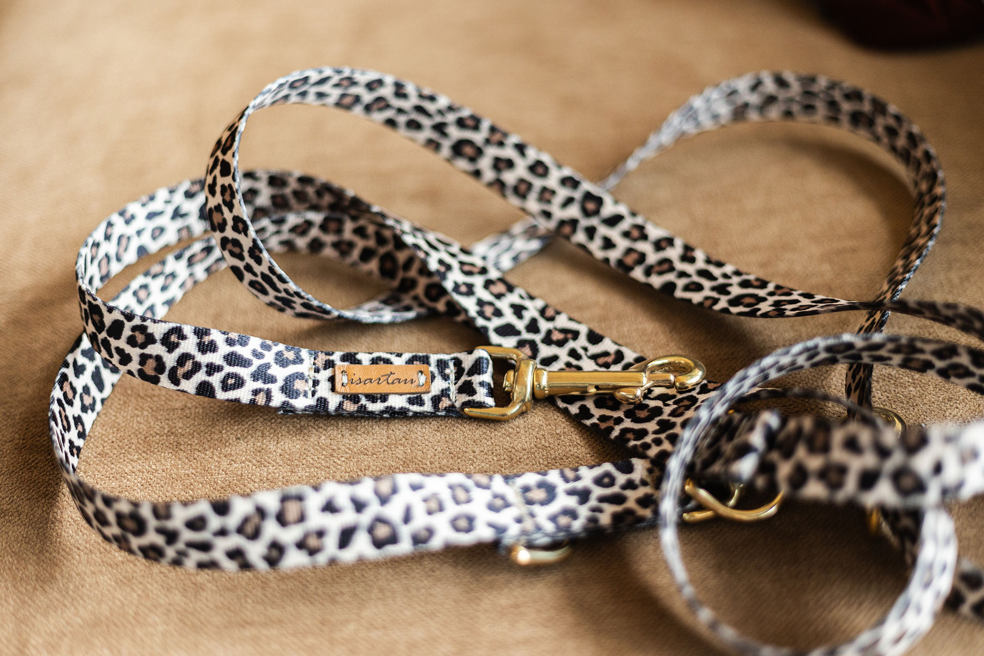 Hundeleine mit Leoprint, Detailaufnahme