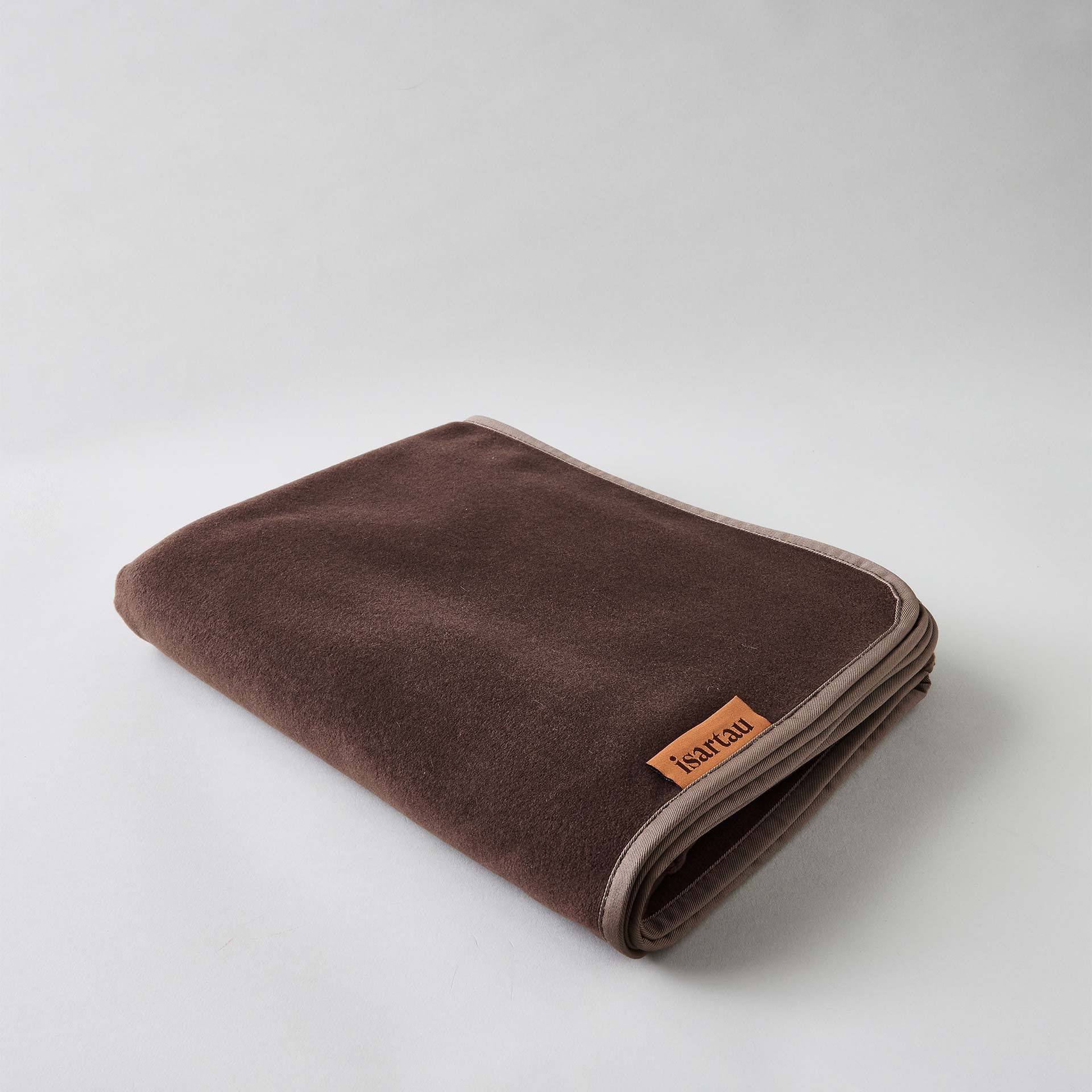 Schmusedecke Braun, beige Einfassung