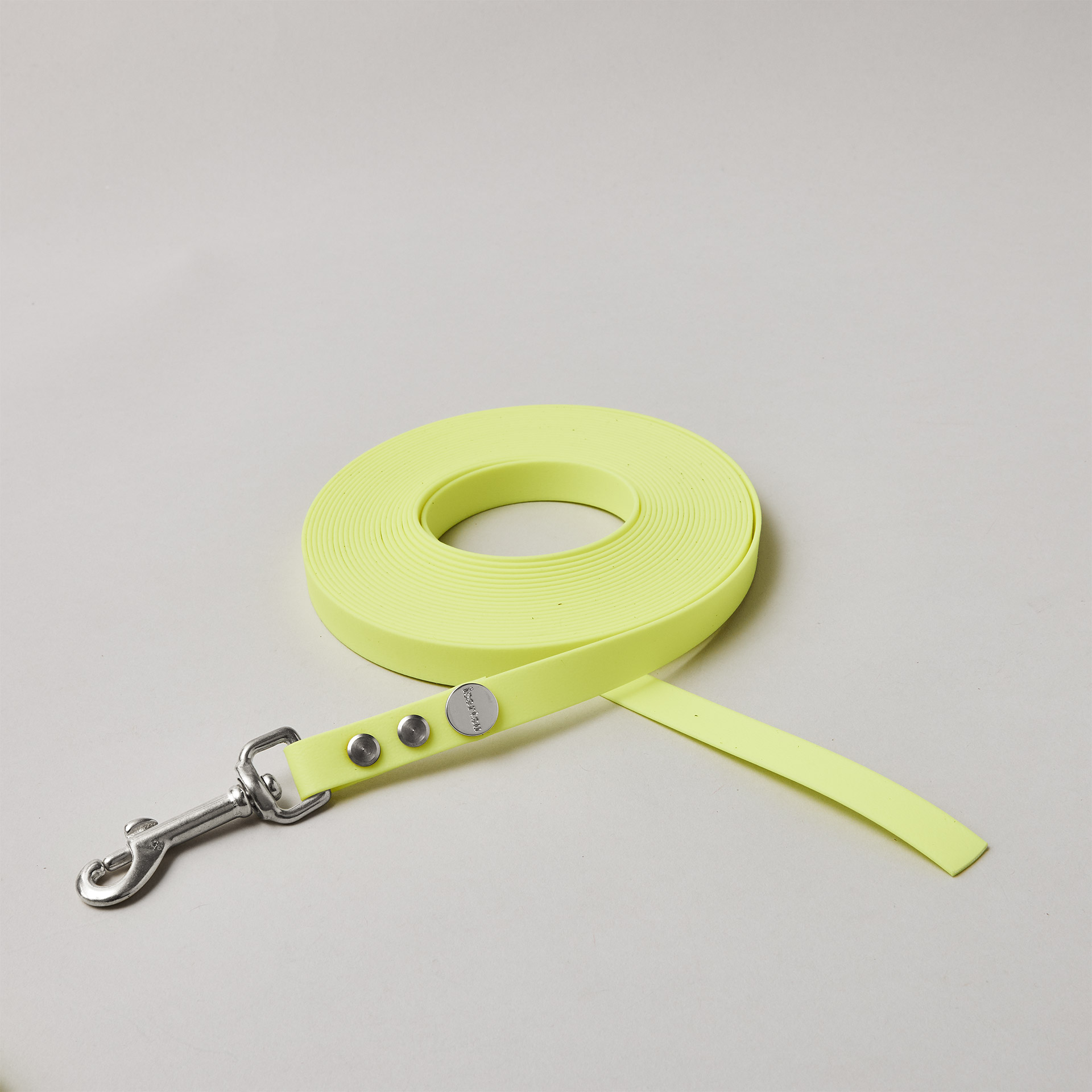 Schleppleine ohne Handschlaufe Neongelb, Bolzenkarabiner aus Edelstahl