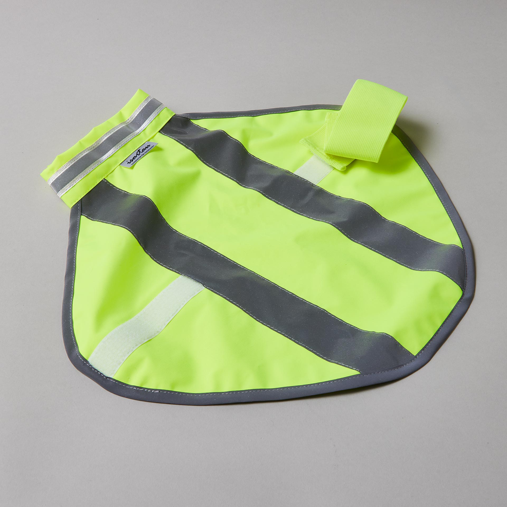 Neongelbe Warnweste mit Klettverschluss, KLetterverschluss geöffnet