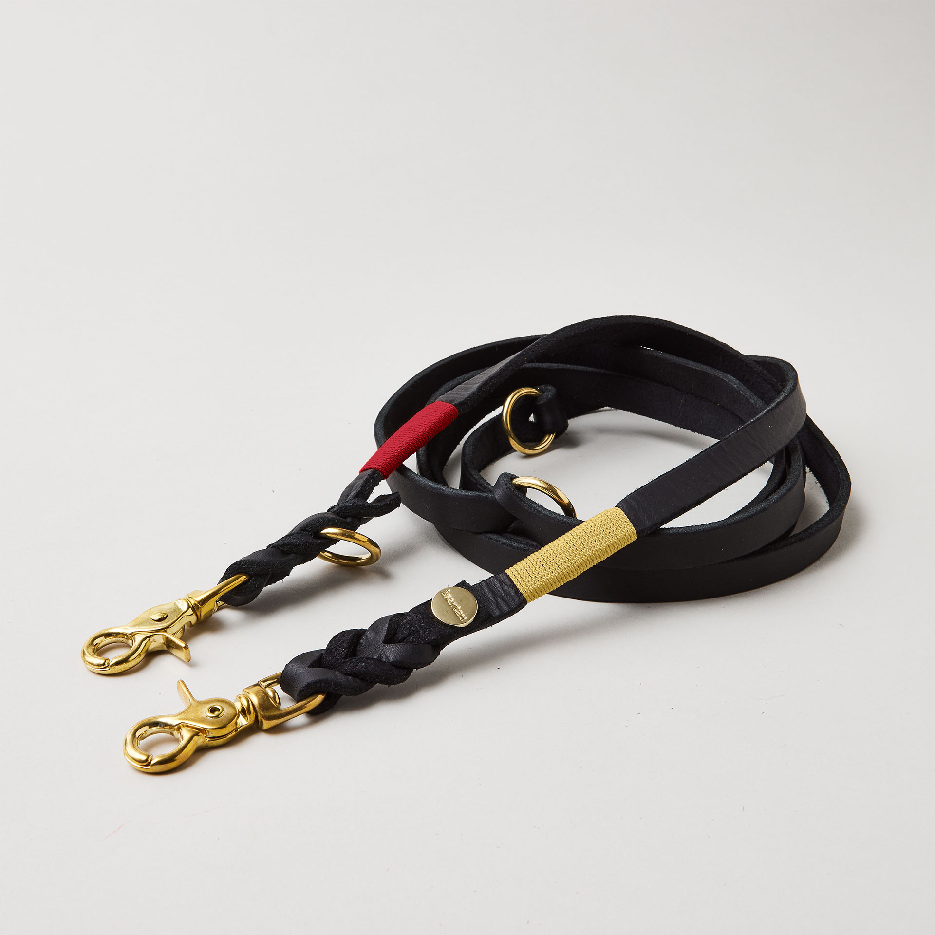 Lederleine SPORTY 190 cm, SCHWARZ (Standard Leine)