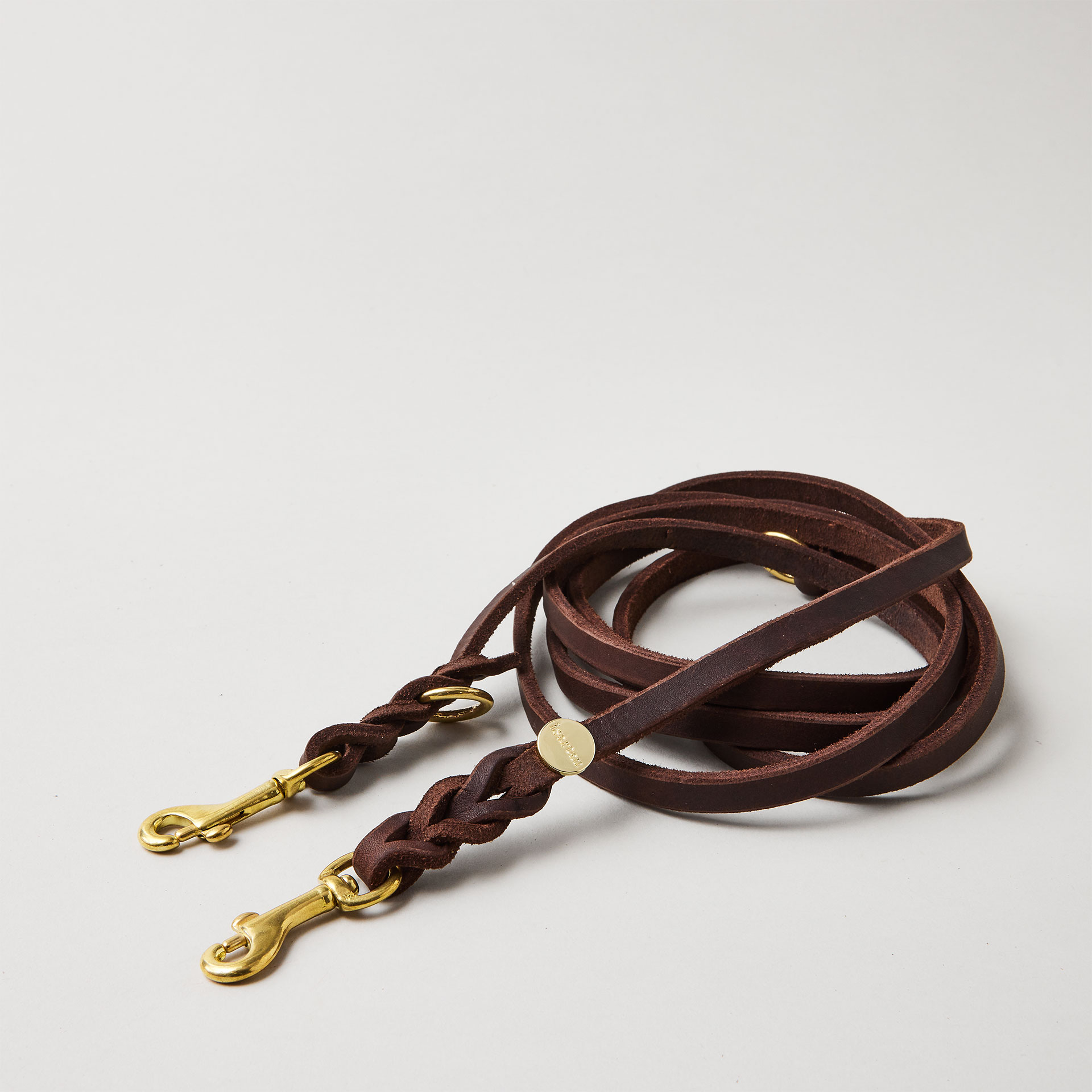 Lederleine PURE 250 cm, DUNKELBRAUN (Umhängeleine)