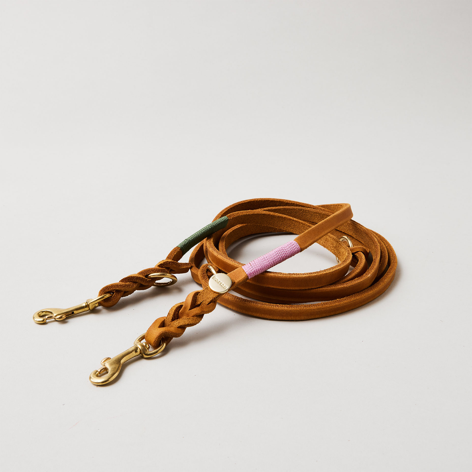 Lederleine SPORTY 190 cm, COGNAC (Standard Leine)