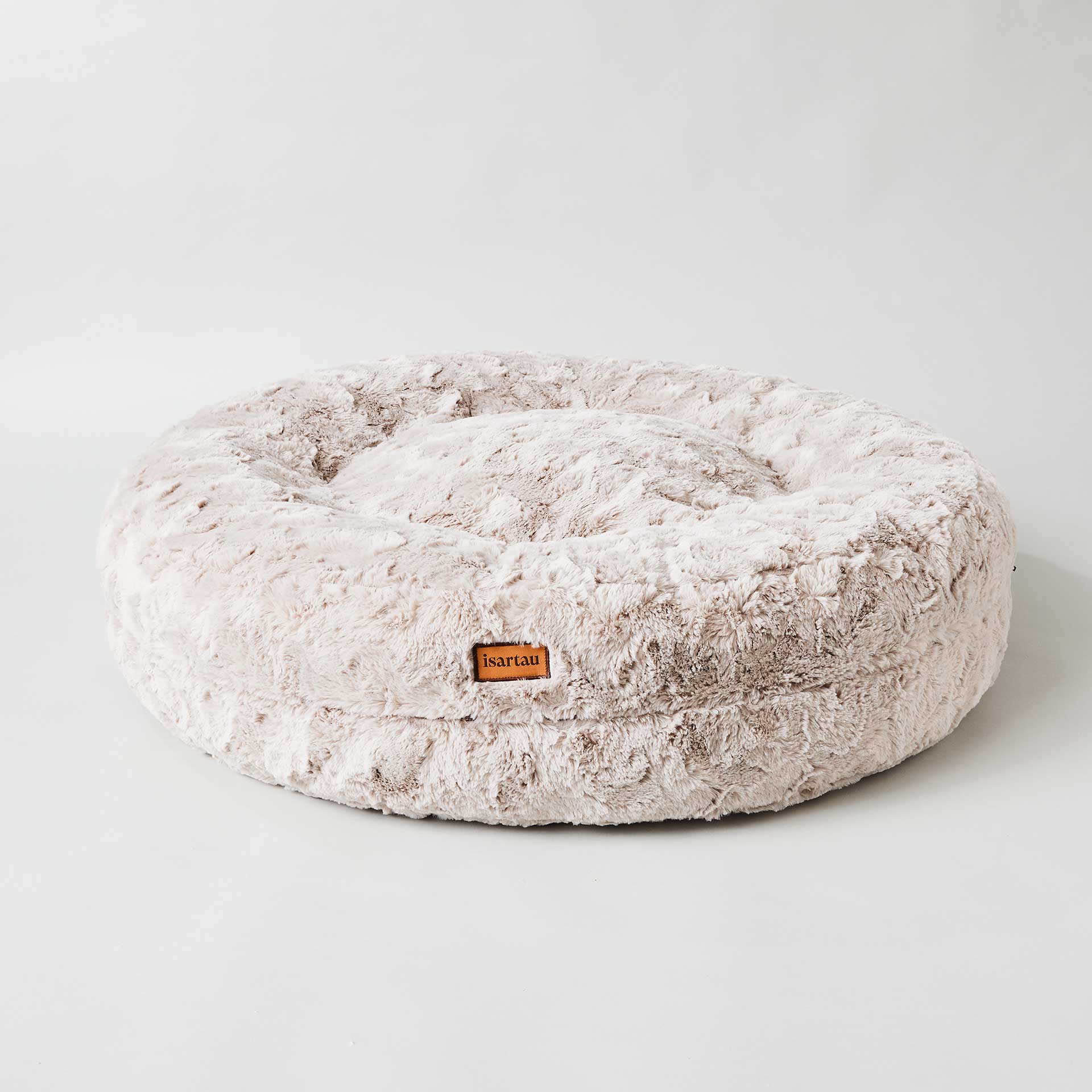 Hundebett rund, Bagelbettchen, Fell BEIGE