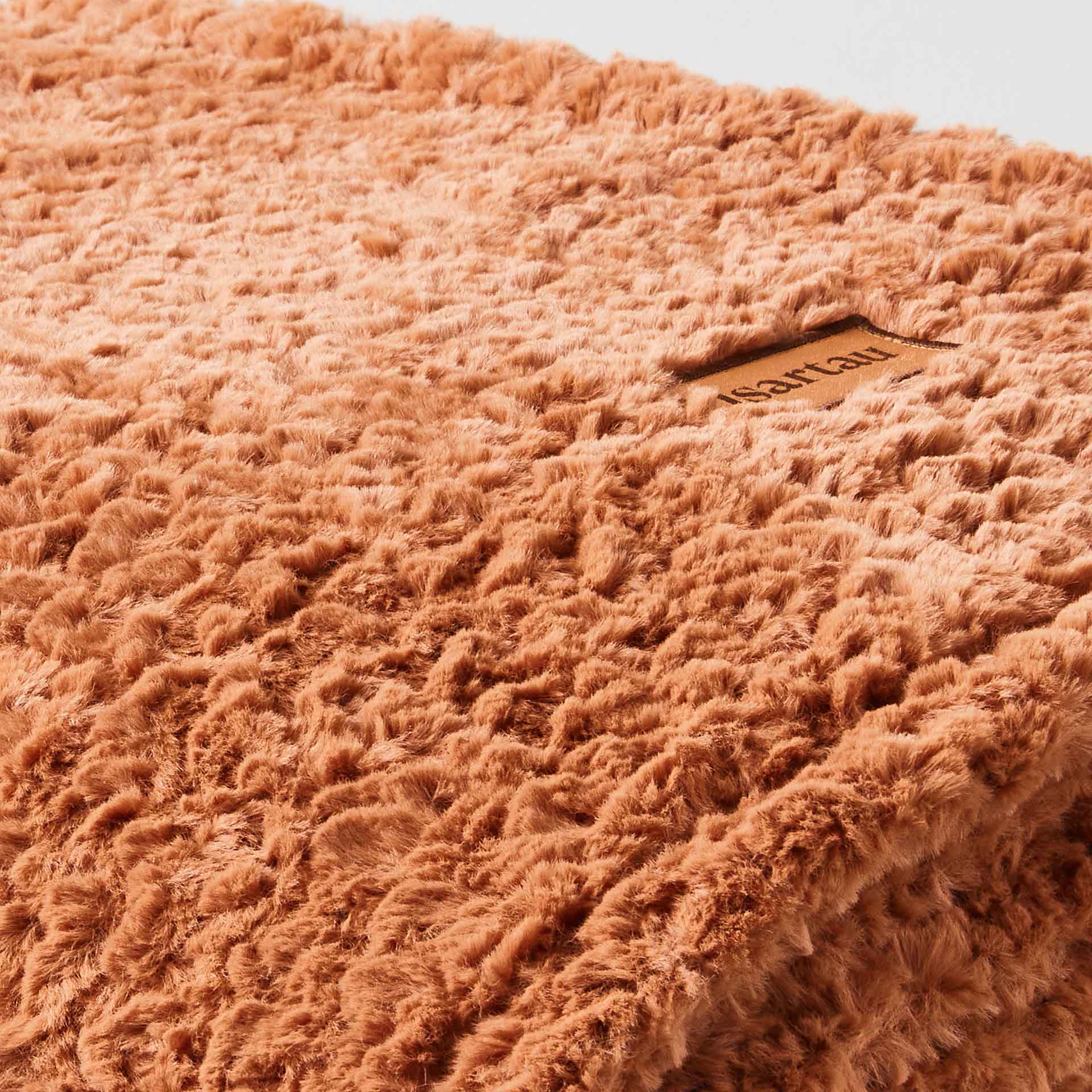 Detail Materialstruktur Wohndecke Zimt, Kunstfell