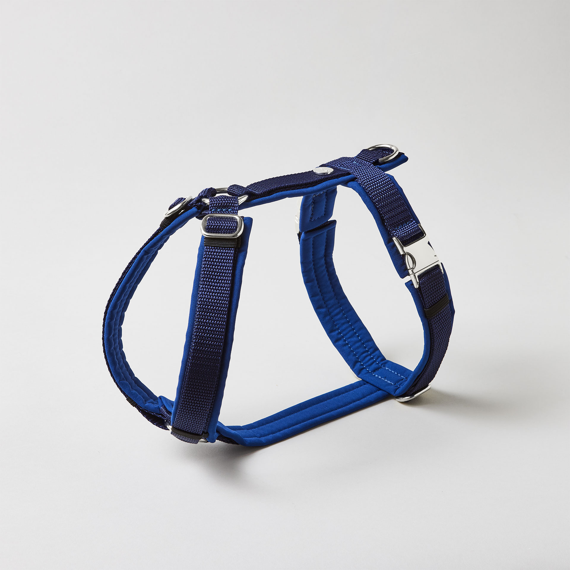 Hundegeschirr Softie Dunkelblau, silberfarbene Beschläge