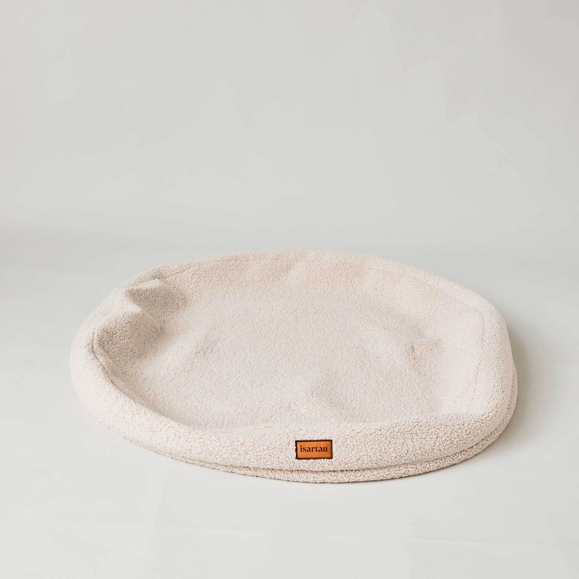 Wechselbezug für rundes orthopädisches Hundebett Bagelbettchen, Material Teddystoff Sand