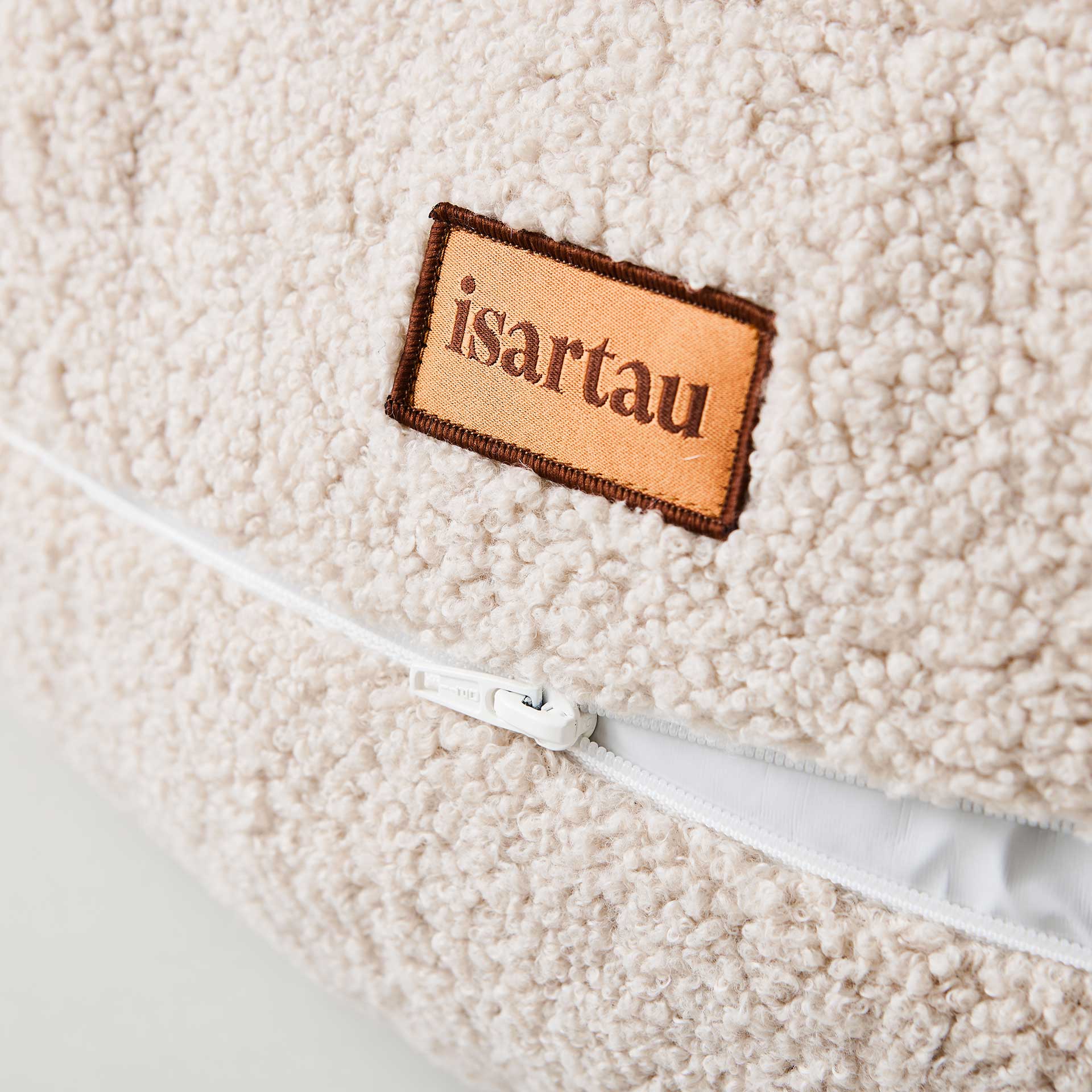 Orthopädisches Hundebett mit abziehbaren Bezug, praktischem 360 Grad Reißverschluss, Material Teddystoff Sand