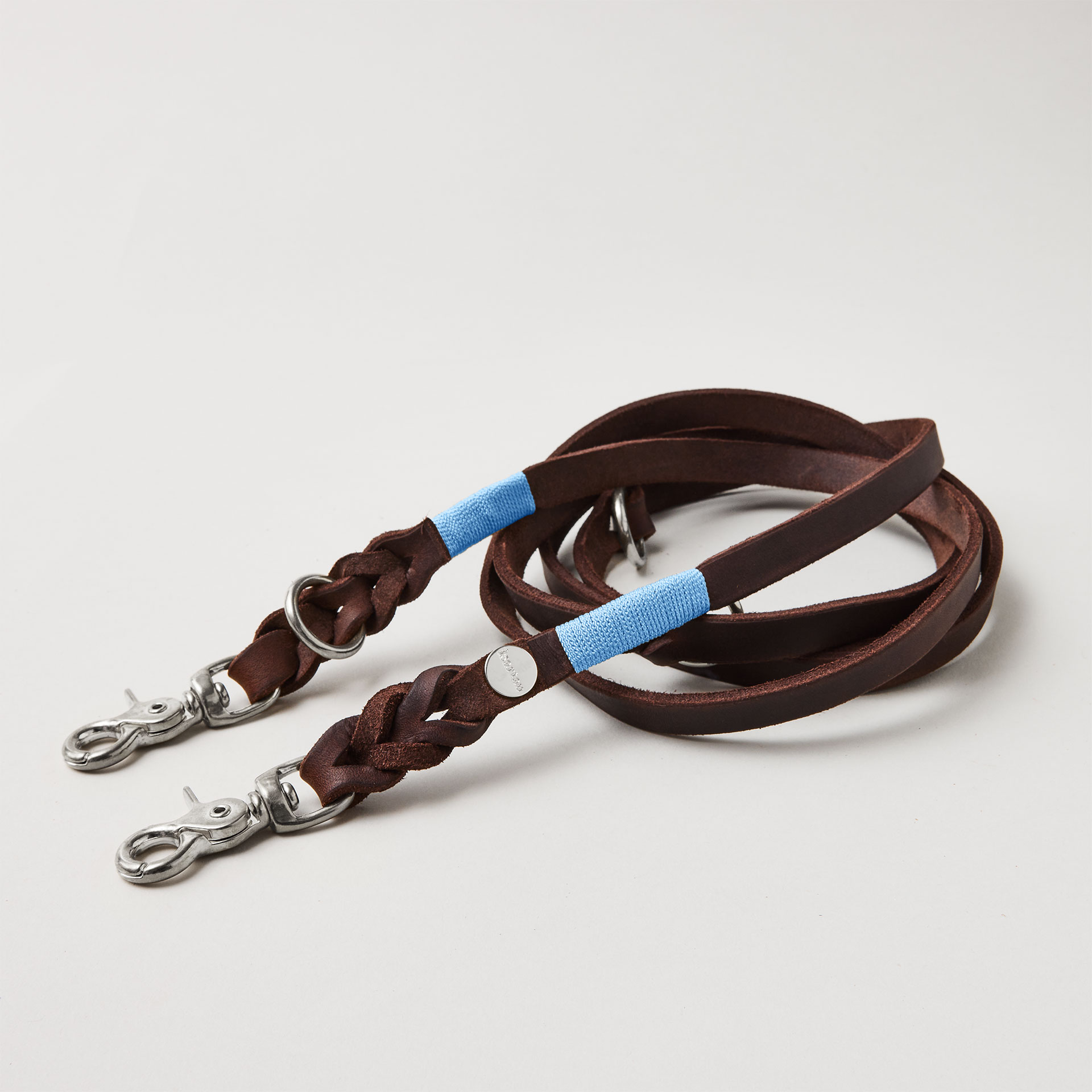 Lederleine SPORTY 190 cm, DUNKELBRAUN (Standard Leine)