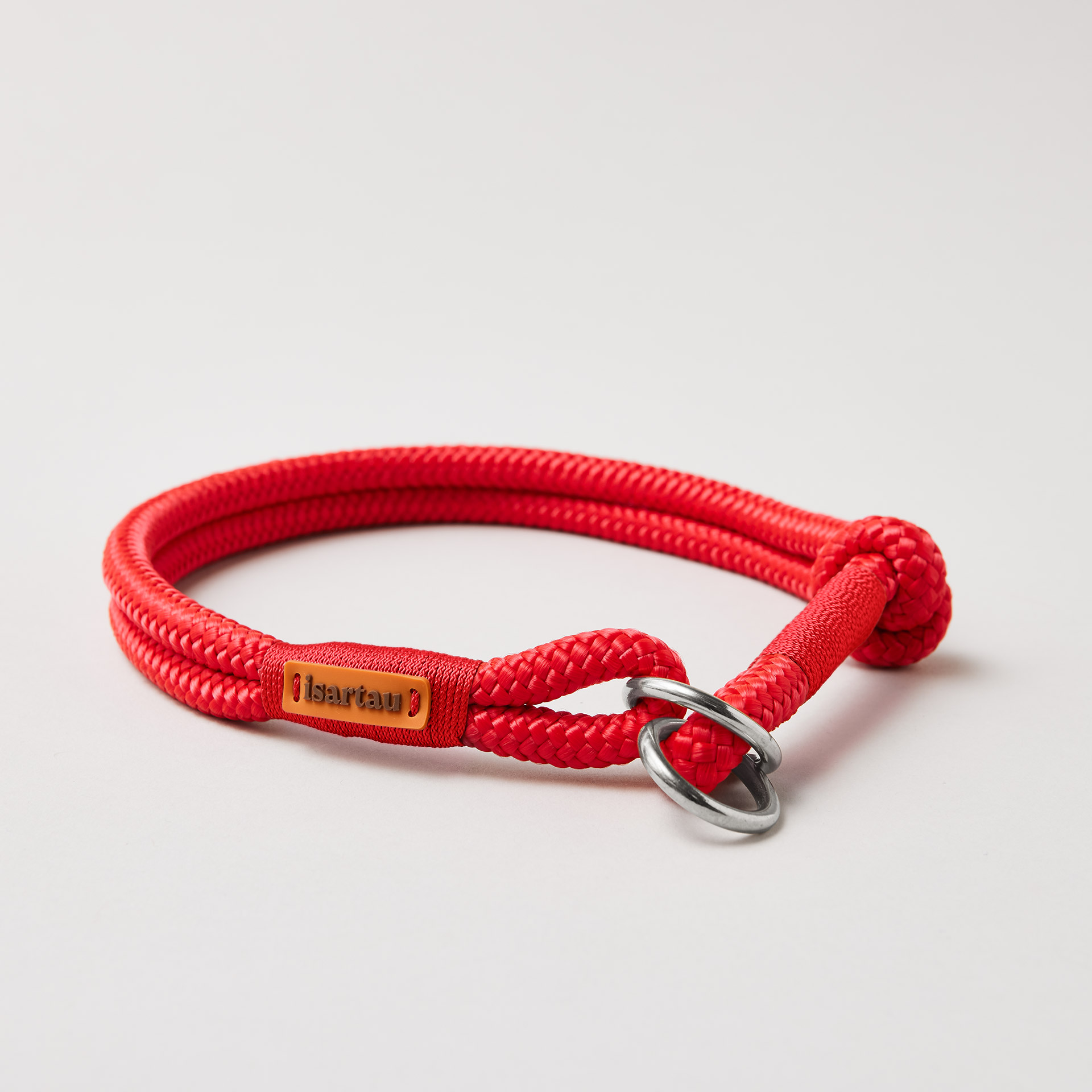 Tauhalsband Zugstopp Red Fairy Rot mit silberfarbenen Beschlägen
