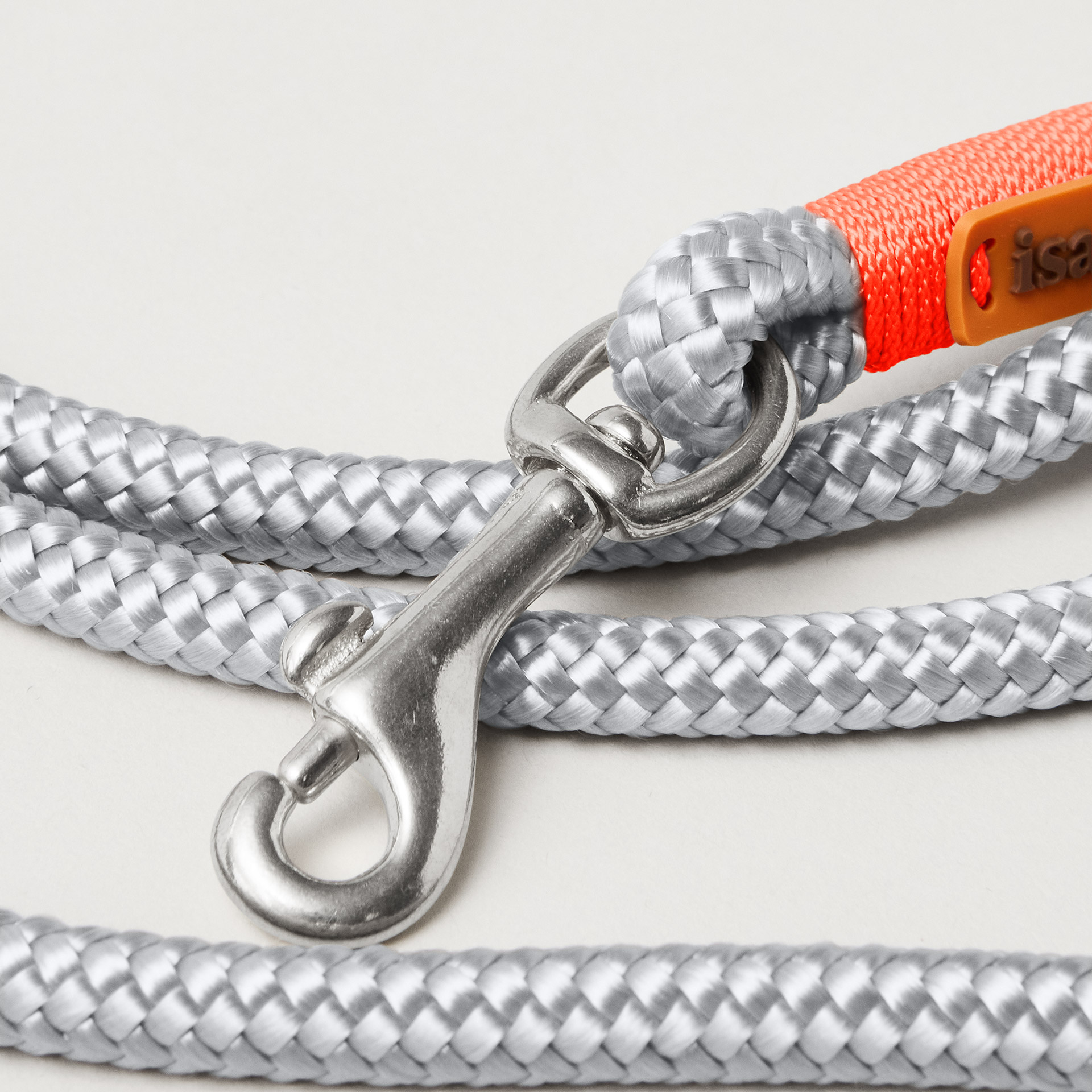 Mini-Bolzenkarabiner an Tauleine Pebble Stone Neonorange