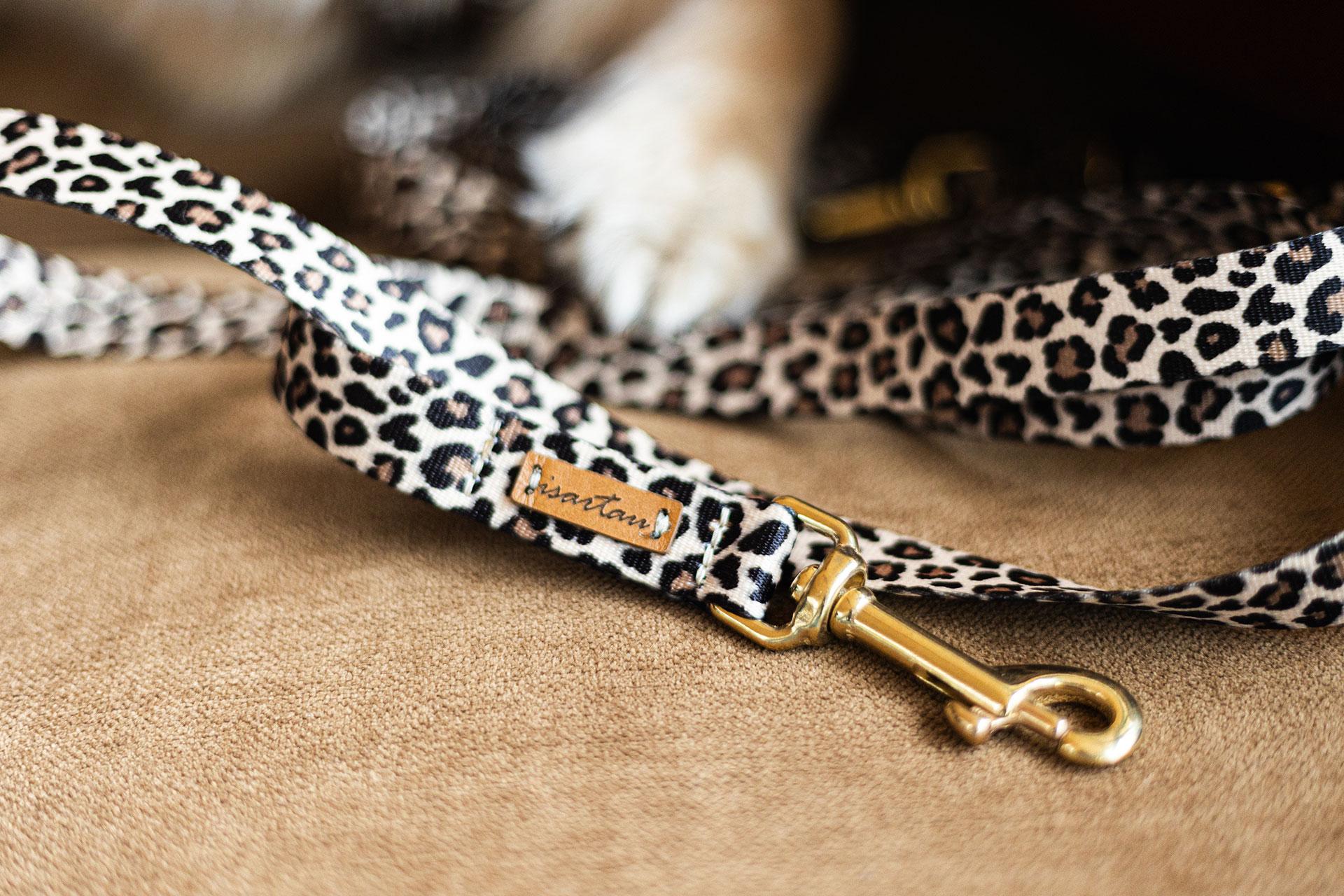 Designerleine Leo, Bolzenkarabiner in Messing