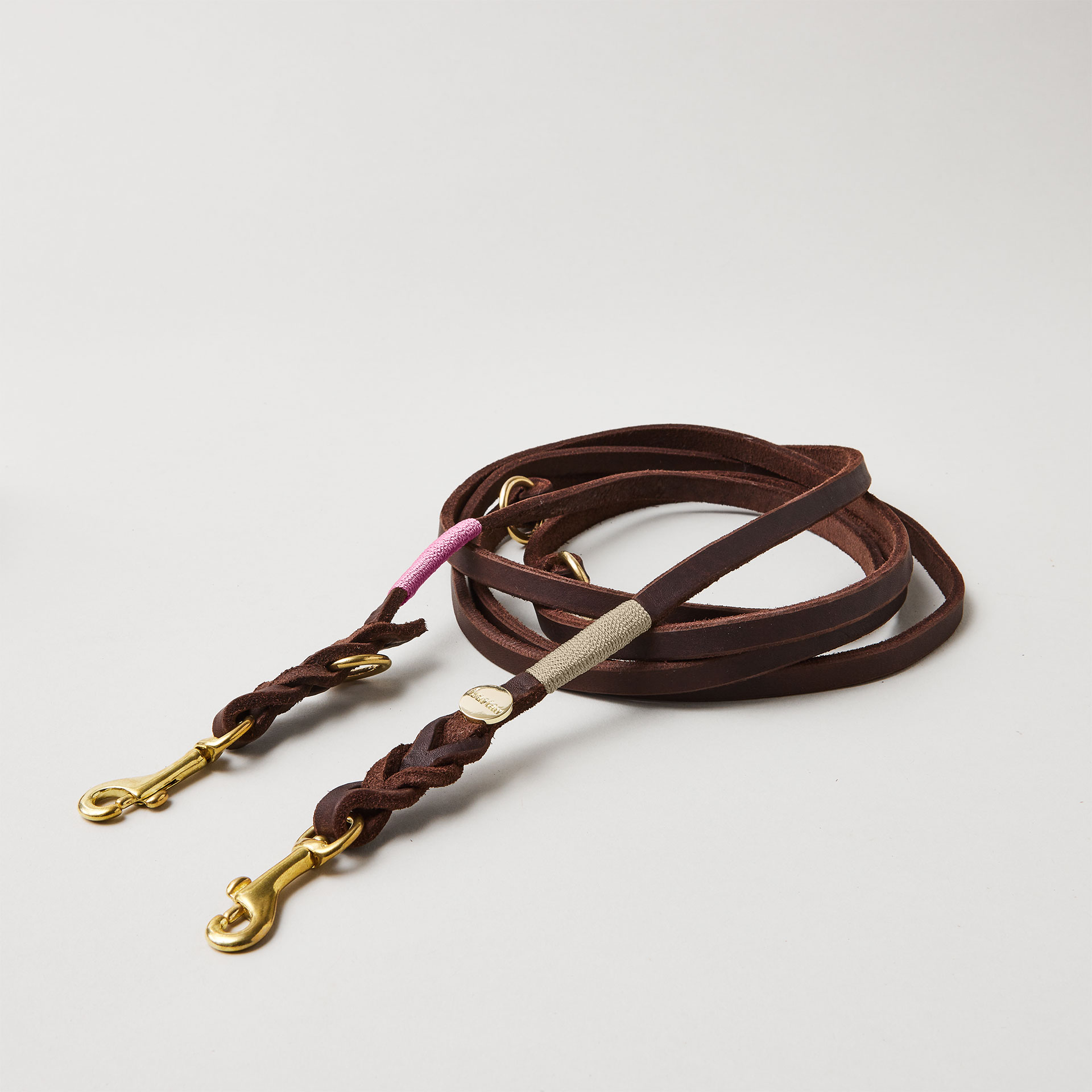 Lederleine SPORTY 250 cm, DUNKELBRAUN (Umhängeleine)