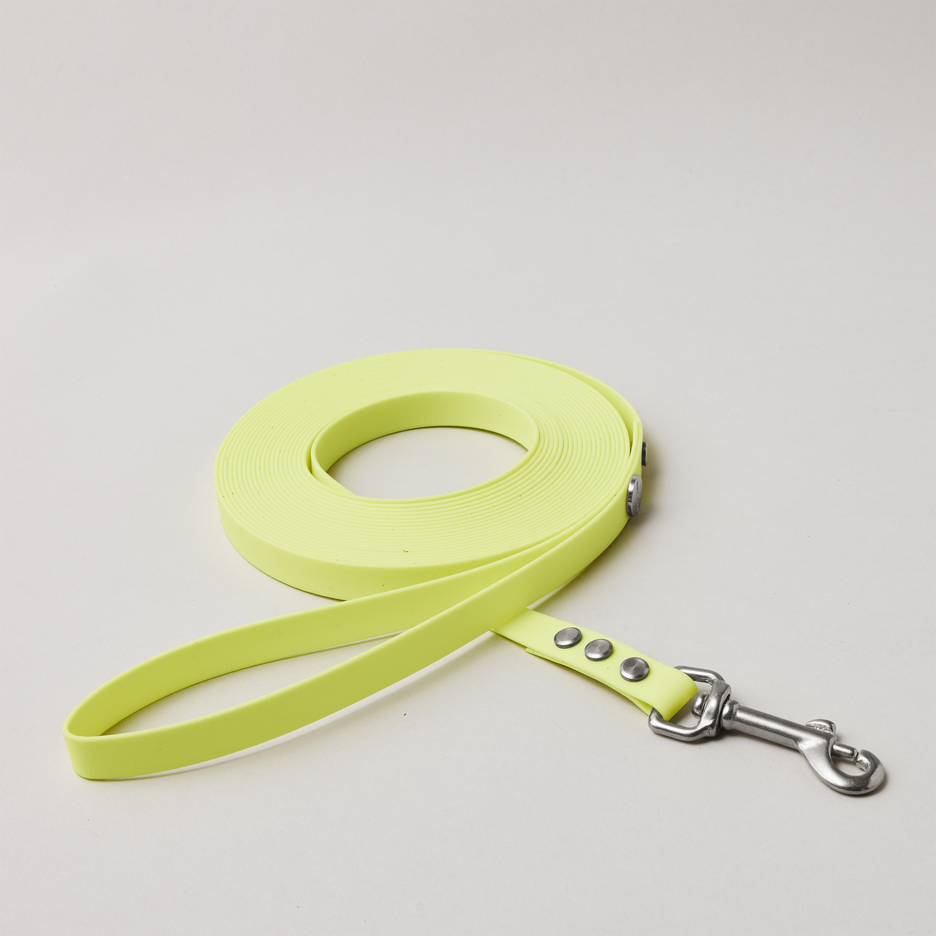Schleppleine mit Handschlaufe Neongelb, Bolzenkarabiner aus Edelstahl